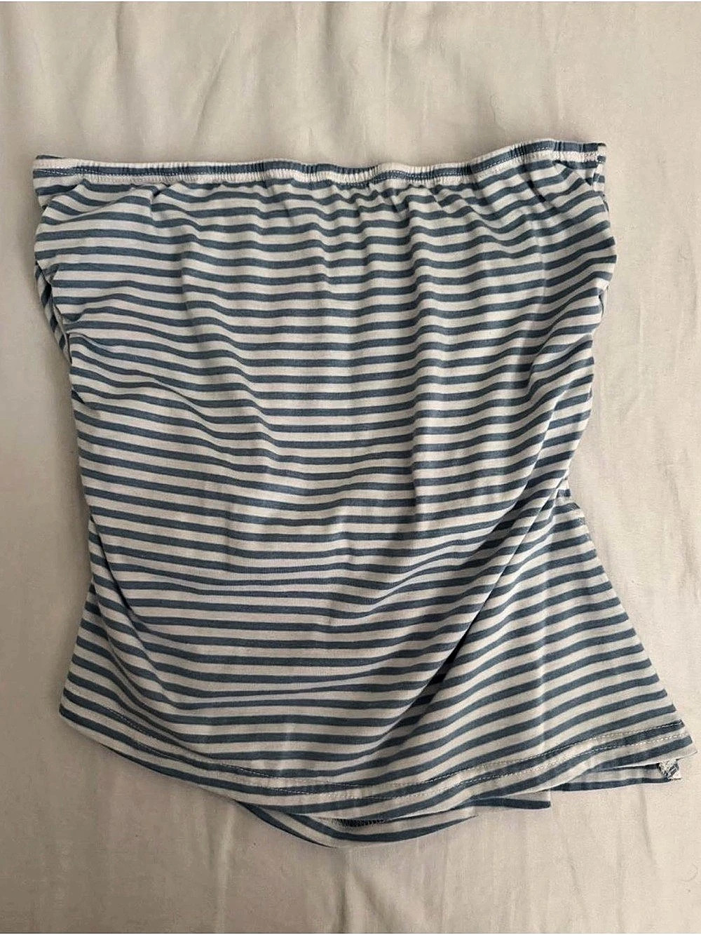 Striped Tube Top in Blue & White